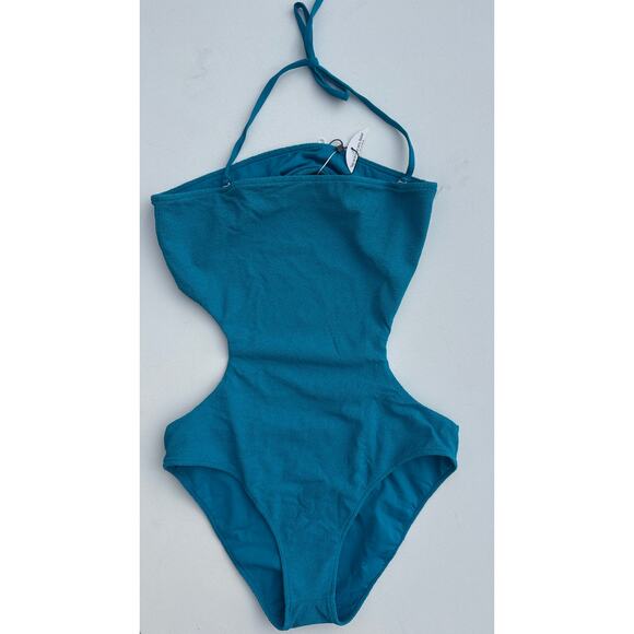 JMP The Label One-Piece Cutout Swimsuit in Teal Blue - Medium NWOT - Picture 1 of 7